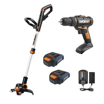 WORX WG907 Trimmer 20-volt Lithium-Lon 3/8” Cordless Drill Gt 3.0. Cobo Kit WG907